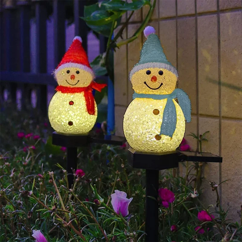 Outdoor Solar Power Xmas Lights - Solar LED Snowman Ambient Light Outdoor