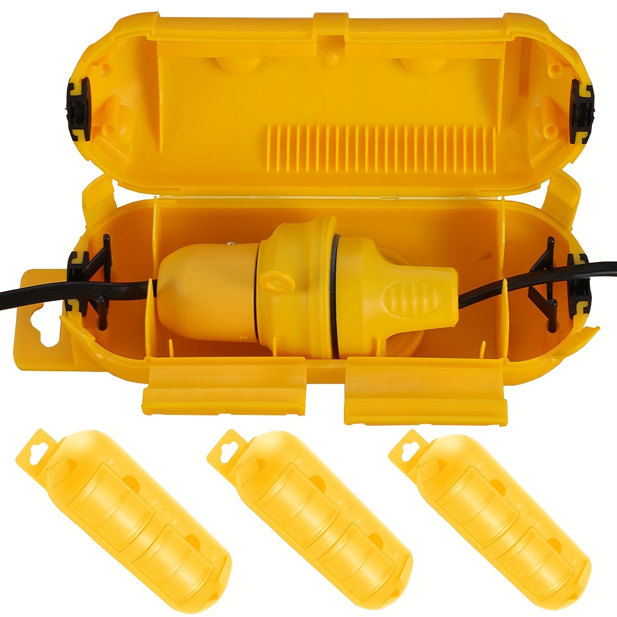 Outdoor Power Outlet Cover - Extension Yellow Cord Safety Cover with
