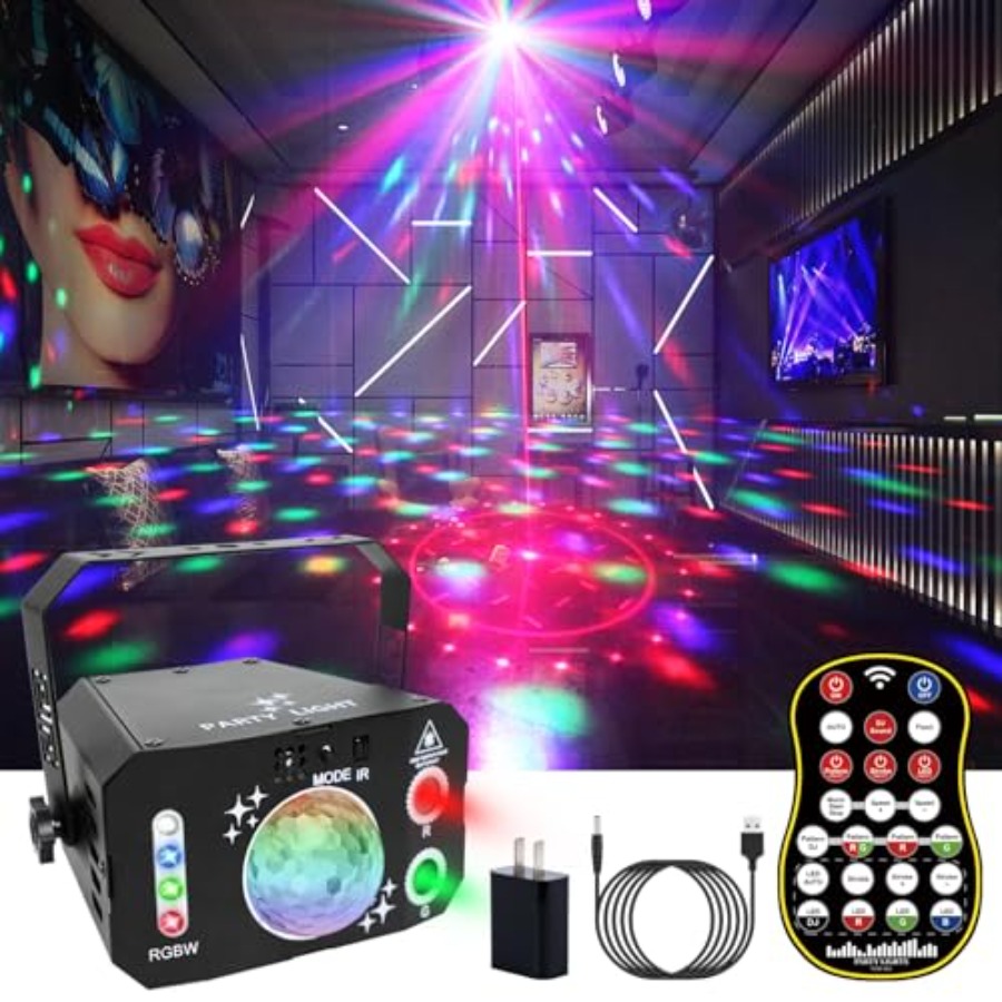 Outdoor Solar Power Xmas Lights - 7 Lens Disco Ball LightsUSB Powered