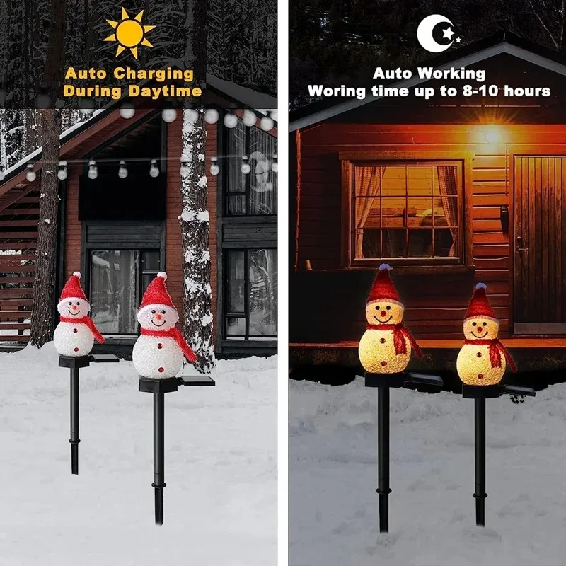 2 LED Snowman Solar Garden Lig - đánh giá và giá Outdoor Solar Power Xmas Lights