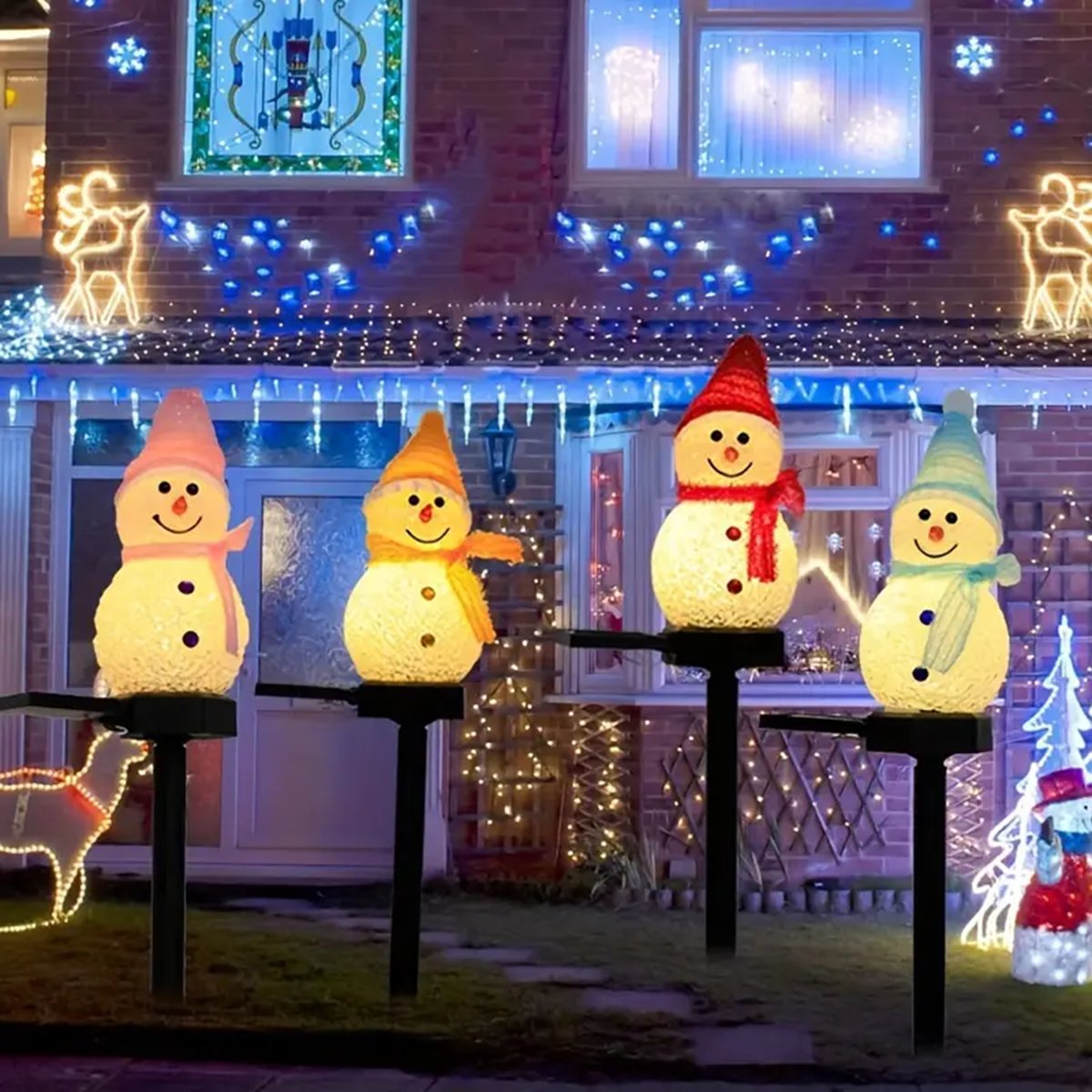 LED Snowman Solar Garden Light - đánh giá và giá Outdoor Solar Power Xmas Lights