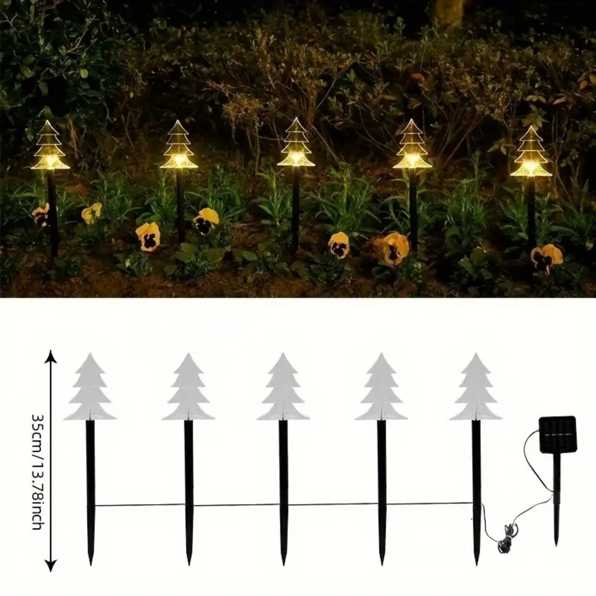 5Pcs Christmas Pathway Lights  - đánh giá và giá Outdoor Solar Power Xmas Lights