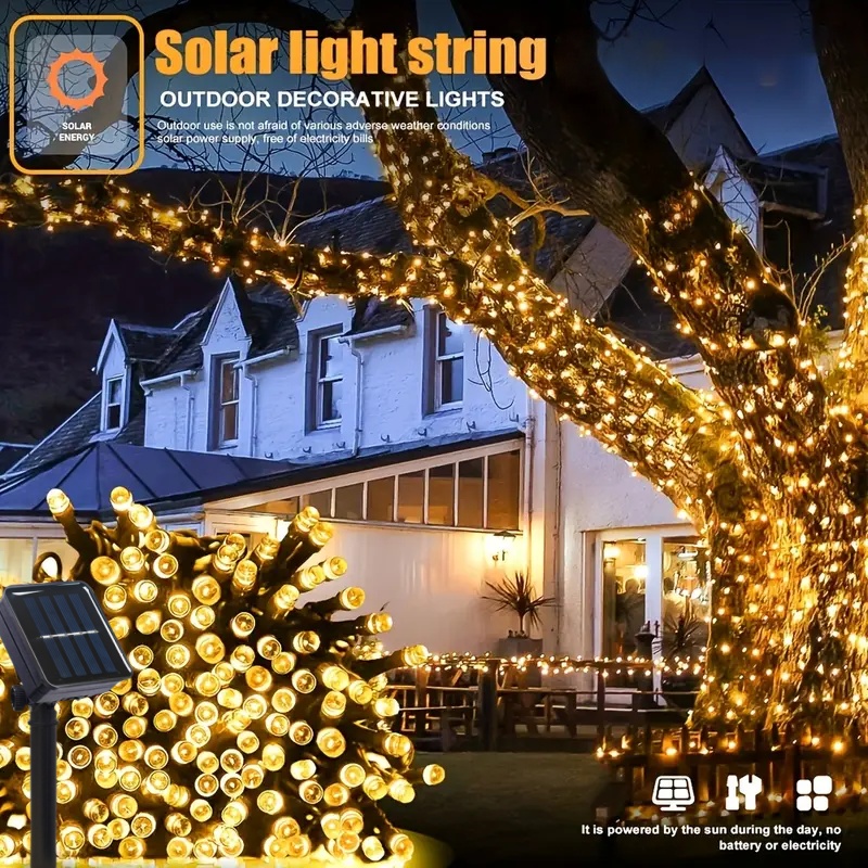 5M-32M LED Solar String Lights - đánh giá và giá Outdoor Solar Power Xmas Lights