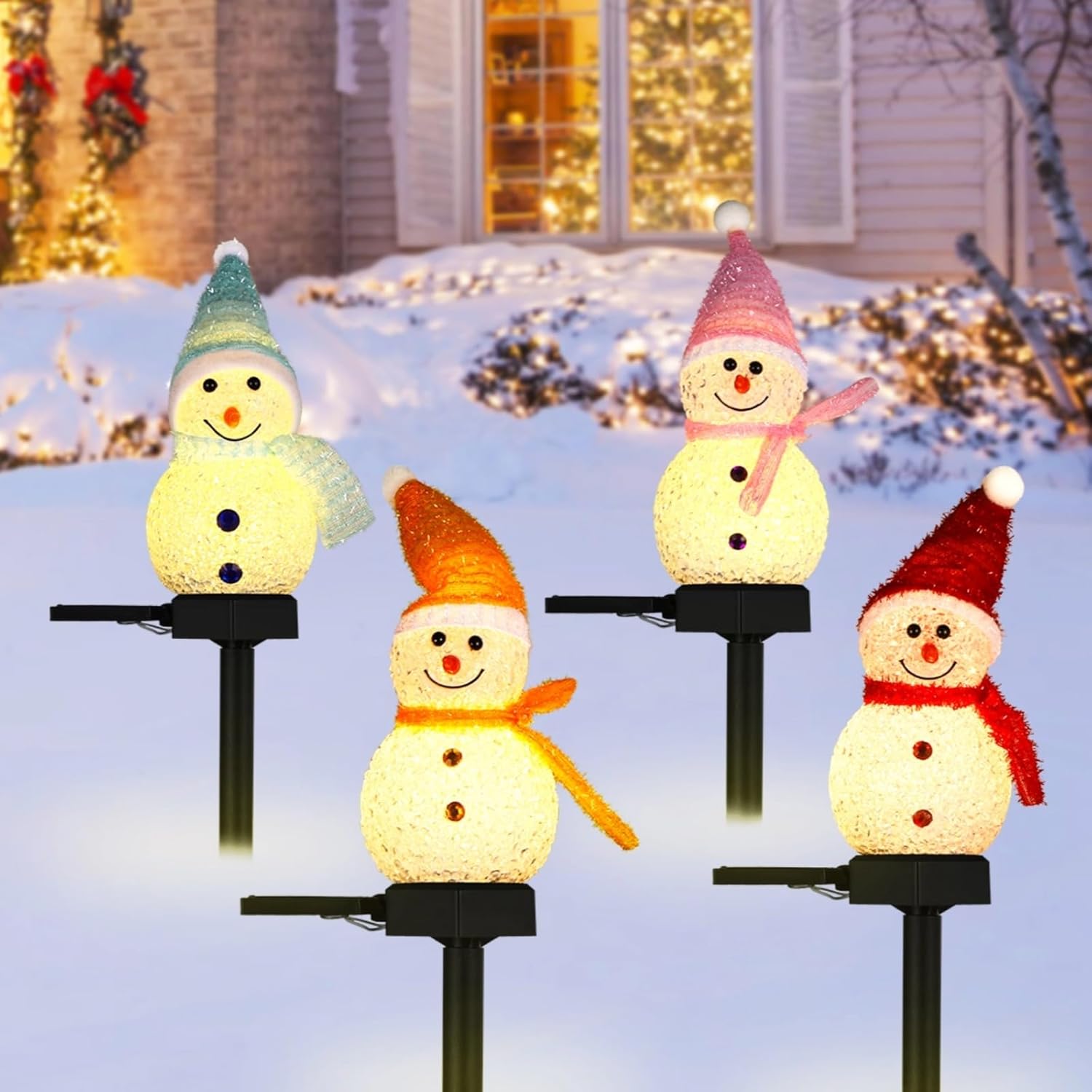LED Snowman Solar Garden Light - đánh giá và giá Outdoor Solar Power Xmas Lights