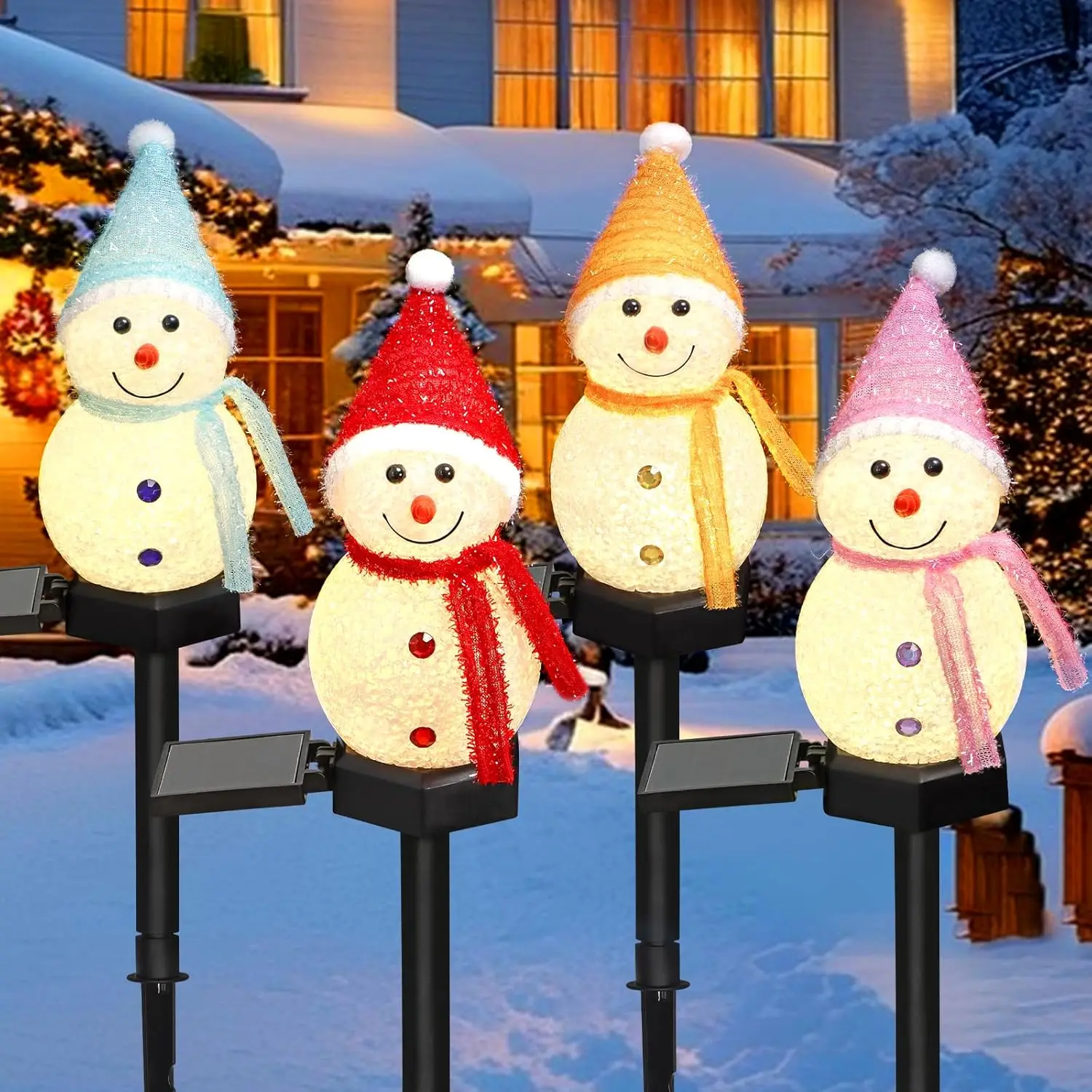 LED Snowman Solar Garden Light - đánh giá và giá Outdoor Solar Power Xmas Lights