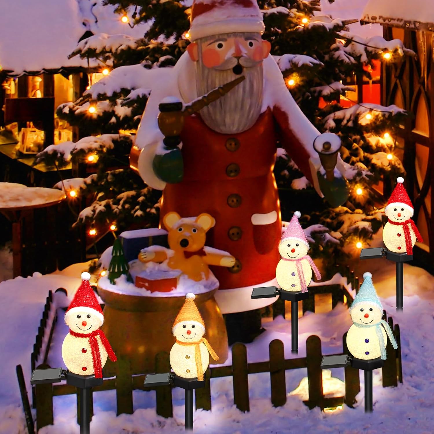 LED Snowman Solar Garden Light - đánh giá và giá Outdoor Solar Power Xmas Lights