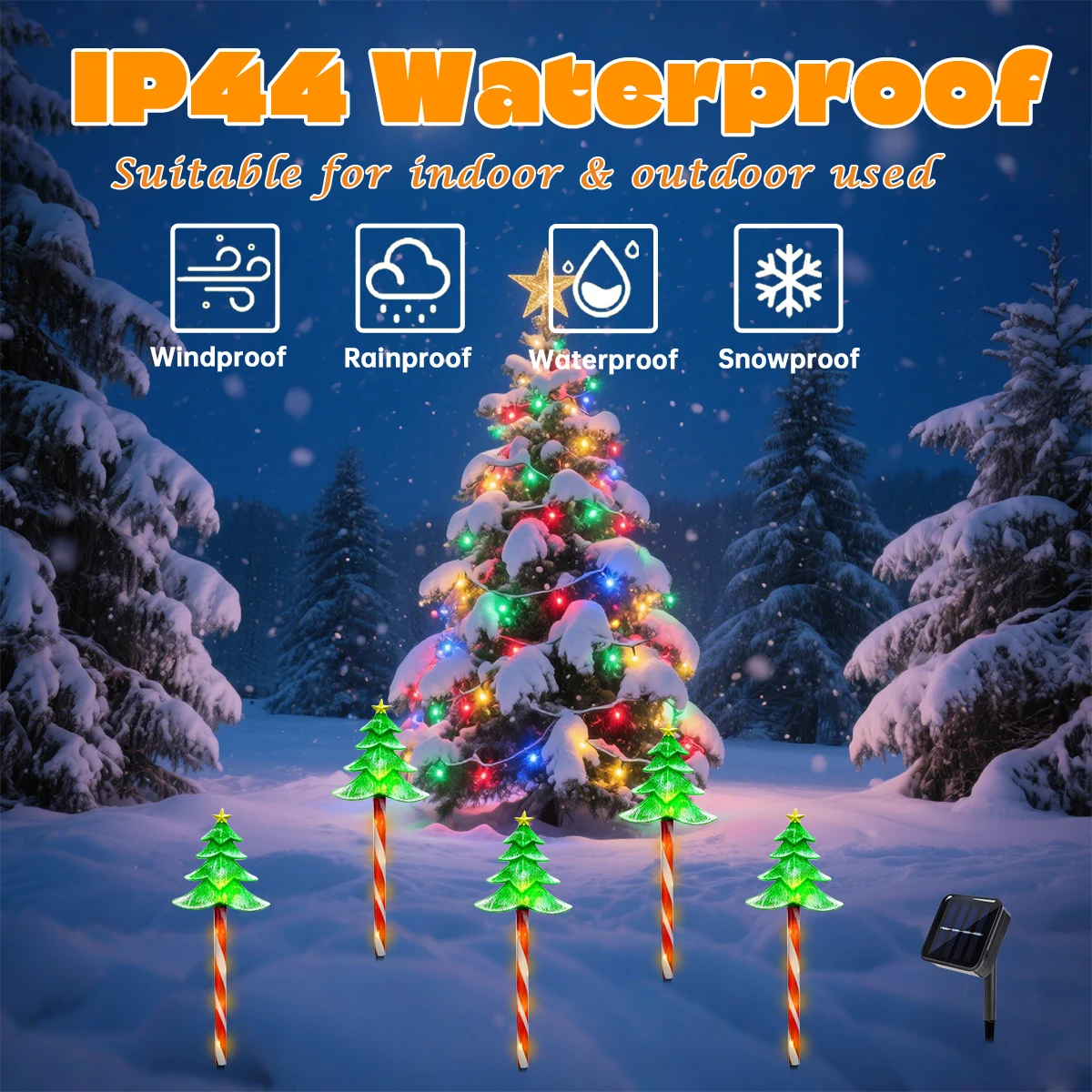 Pop 5pcs/set LED Xmas Tree Dec - đánh giá và giá Outdoor Solar Power Xmas Lights