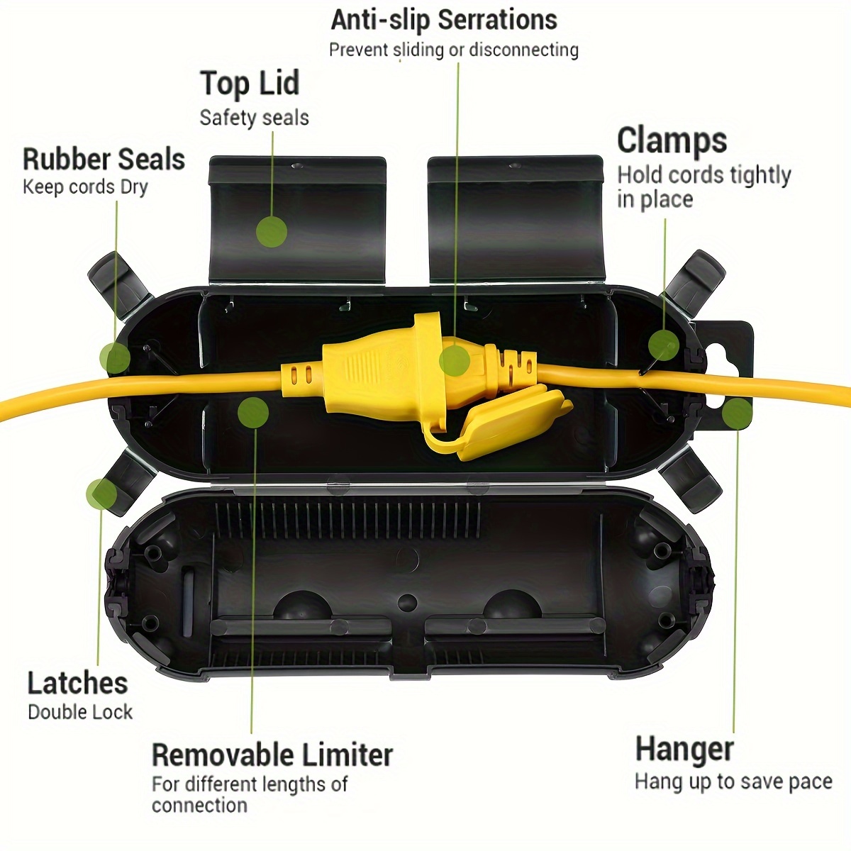 Extension Cord Plug Connection - đánh giá và giá Outdoor Power Outlet Cover