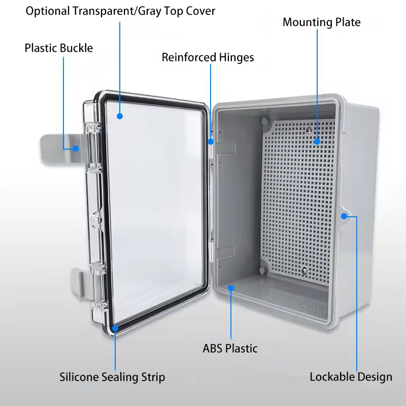 IP66 Waterproof Grey/Transpare - đánh giá và giá Outdoor Power Distribution Box