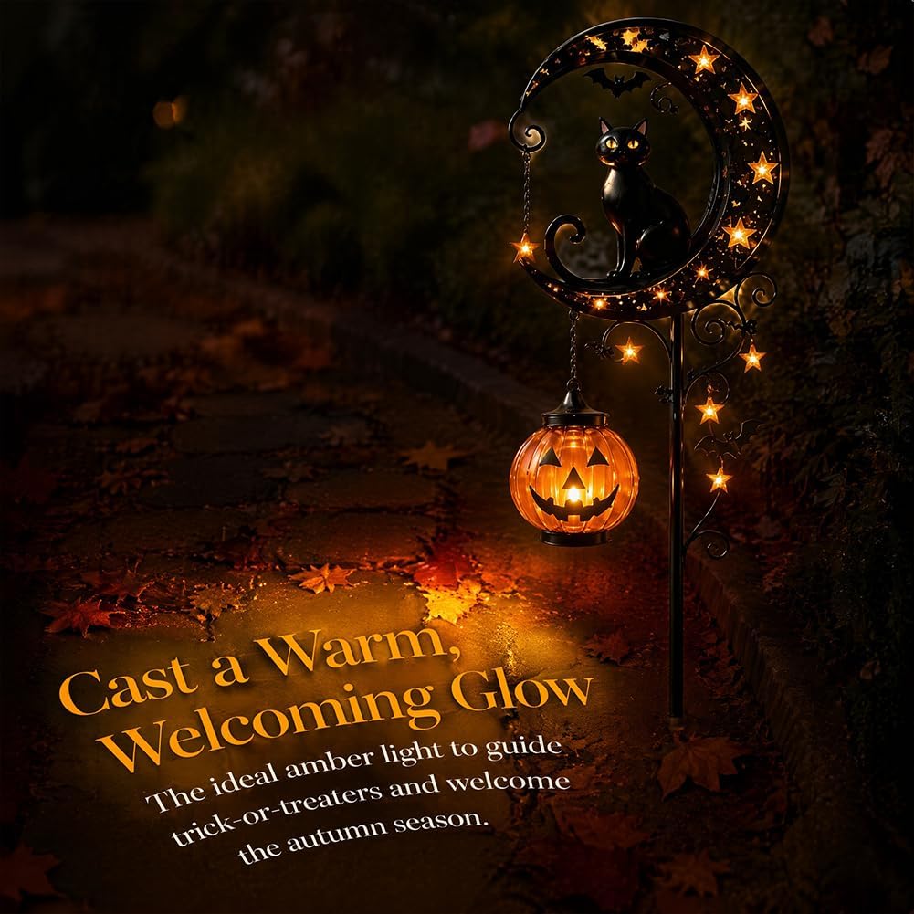 Solar Halloween Black Cat & Pu - đánh giá và giá Outdoor Power Stake