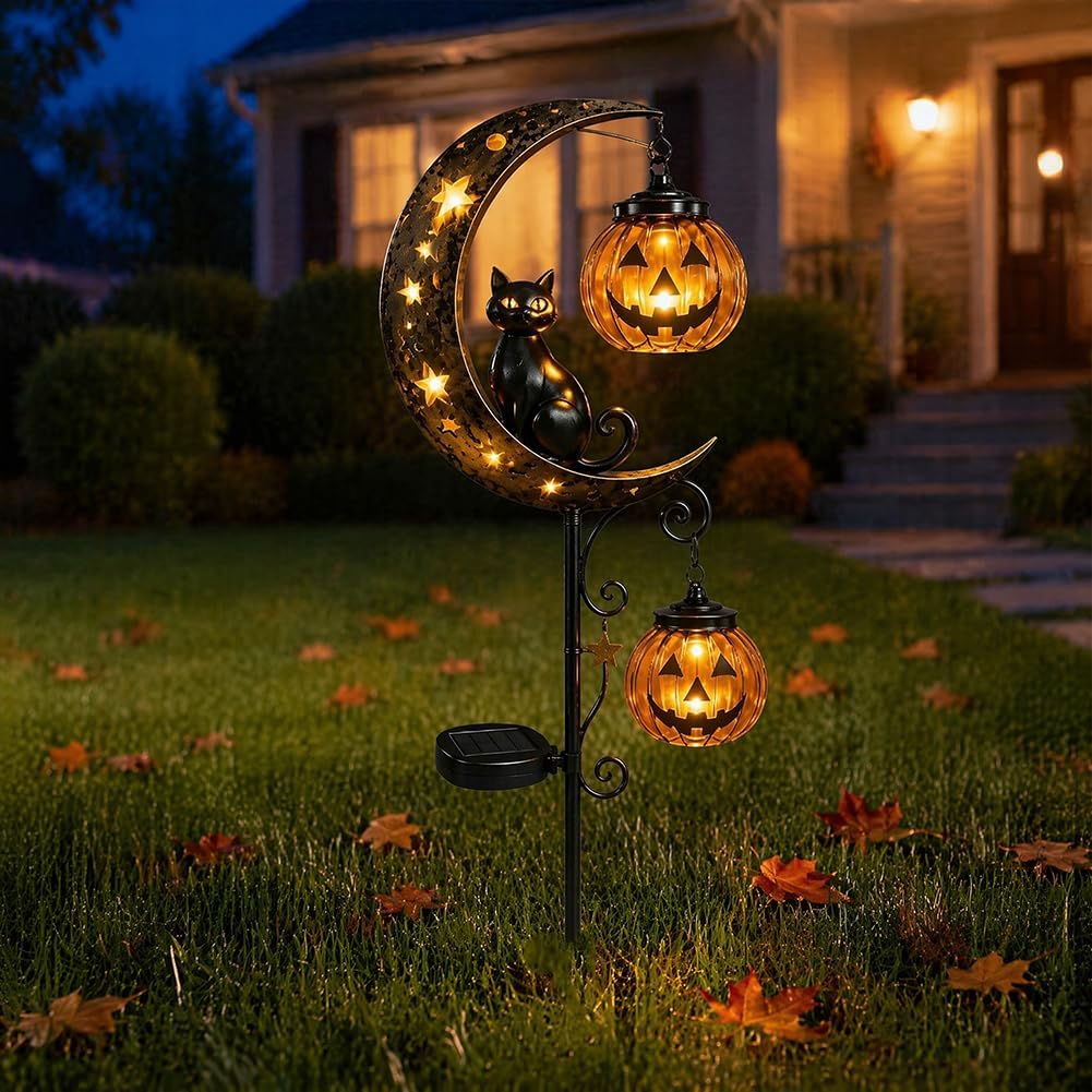 Solar Halloween Black Cat & Pu - đánh giá và giá Outdoor Power Stake
