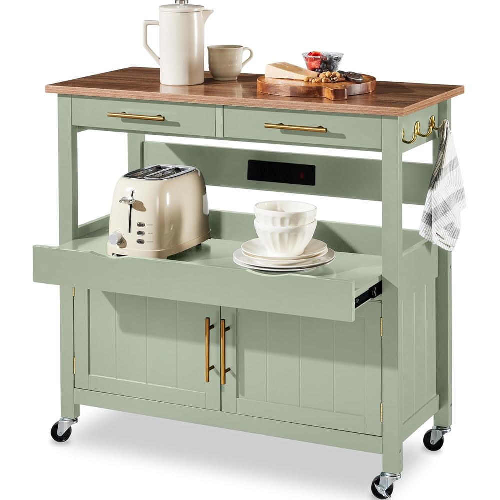 36in LarRolling Kitchen Island - đánh giá và giá Outdoor Kitchen Power Outlet