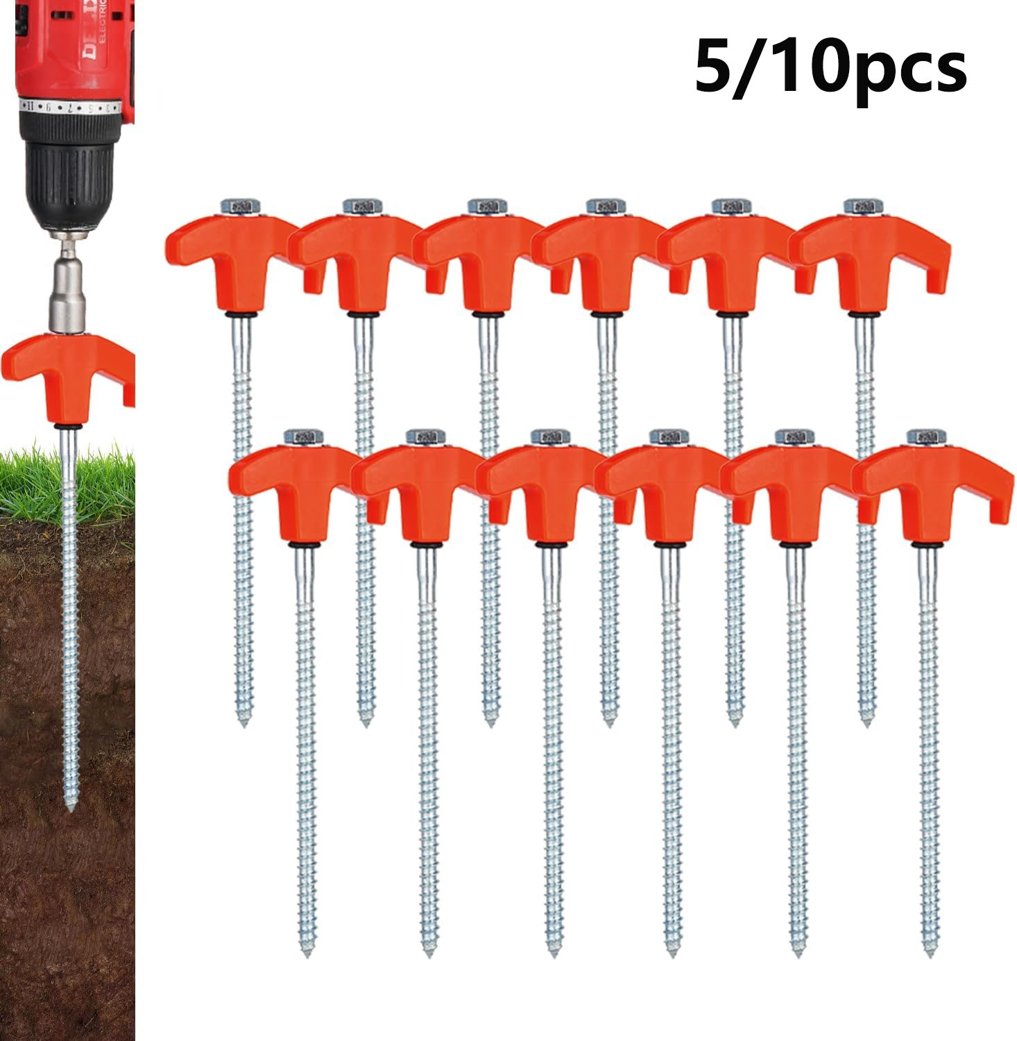 5/10pc Screw in Tent Stakes He - đánh giá và giá Outdoor Power Stake