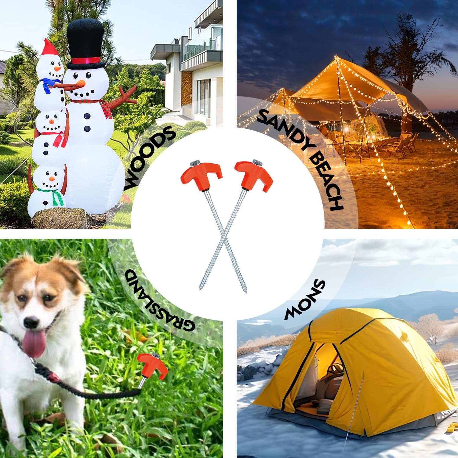 5/10pc Screw in Tent Stakes He - đánh giá và giá Outdoor Power Stake