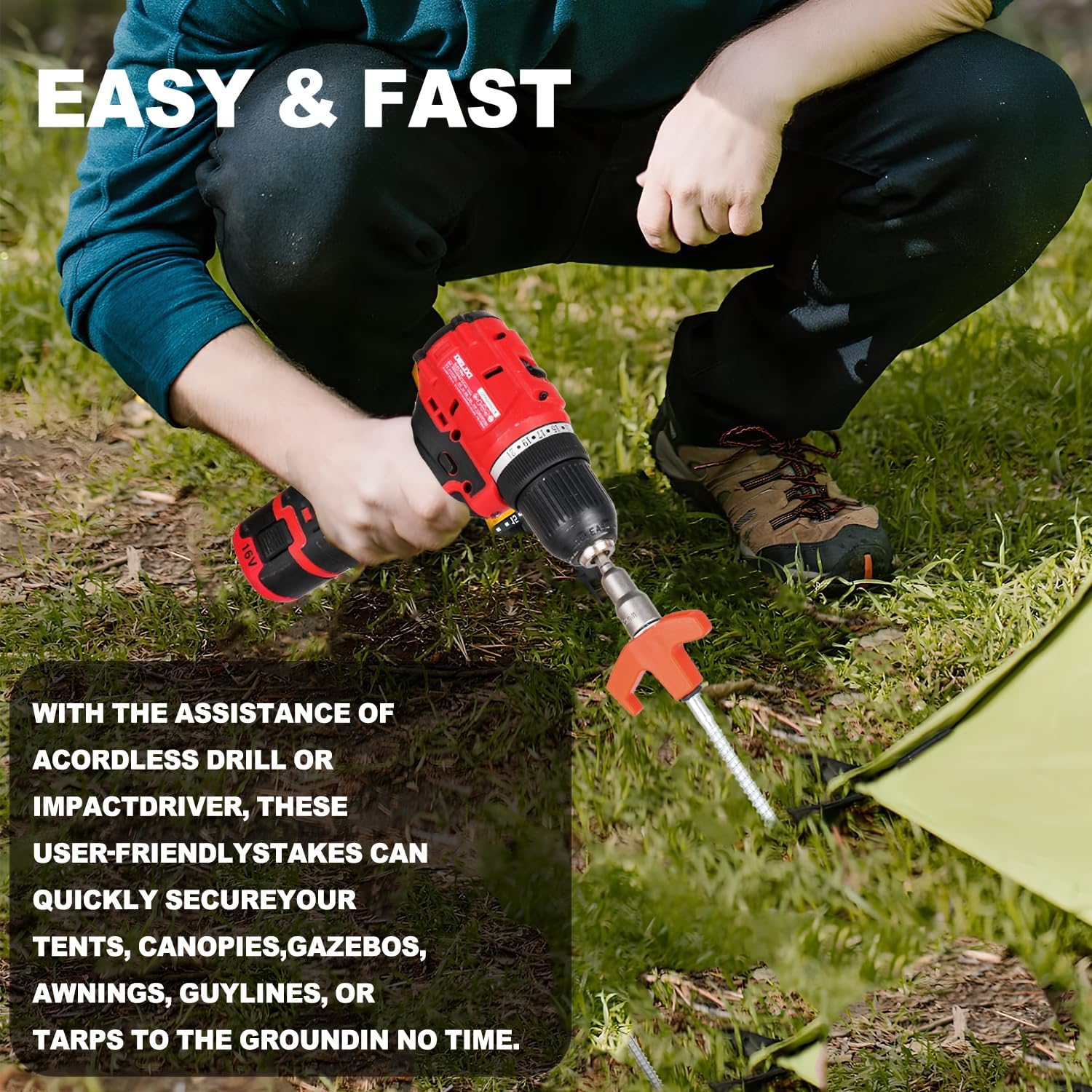 5/10pc Screw in Tent Stakes He - đánh giá và giá Outdoor Power Stake